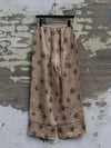 Mutedance 25 Autumn/Winter Elastic Waist Drawstring Loose Casual Pants Flower Dye MD-MD25FW80-khaki (MD25FW77)